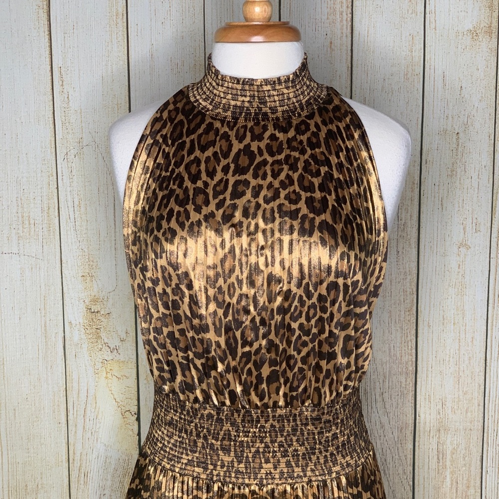 A.L.C. Spotted Leopard Foil Renzo Dress Size 12 - Picture 5 of 7